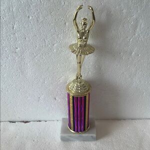 Ballerina ballet Dance Trophy Purple & Gold Accents